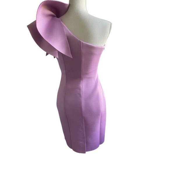 Eliza J One Shoulder Scuba Cocktail Dress Lilac Size 4 - Picture 4 of 16